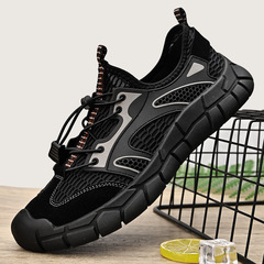 網面鞋男2024夏季新款鏤空透氣溯溪鞋軟底包頭防滑戶外休閒沙灘鞋