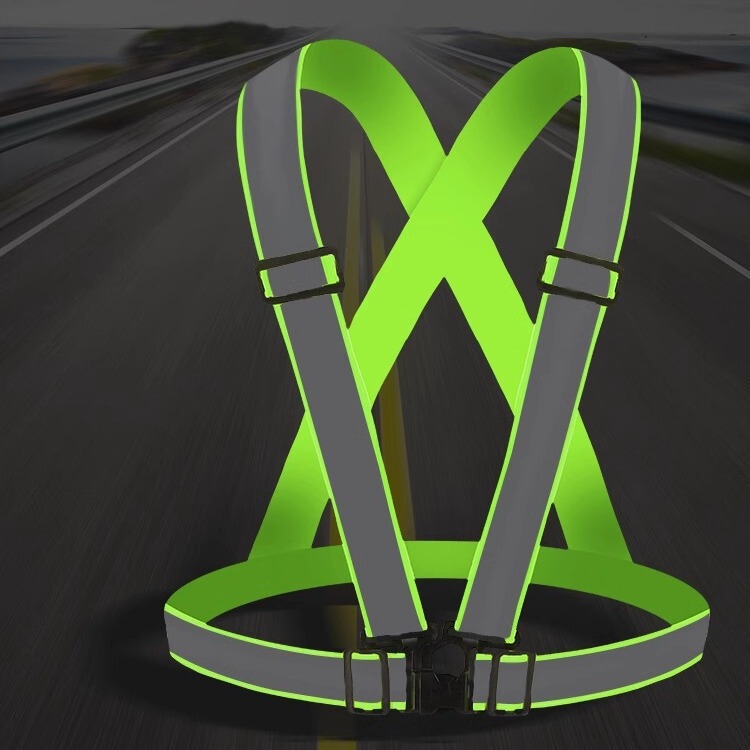 Highlight Reflective Vest Vest Safety Night Run Riding Sanitation Construction Elastic Belt Elastic Reflective Clothing Warning Strap