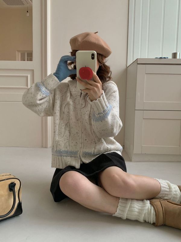秋冬韩系穿搭针织开衫毛衣外套女2025新款时尚高级感保暖加厚上衣|undefined