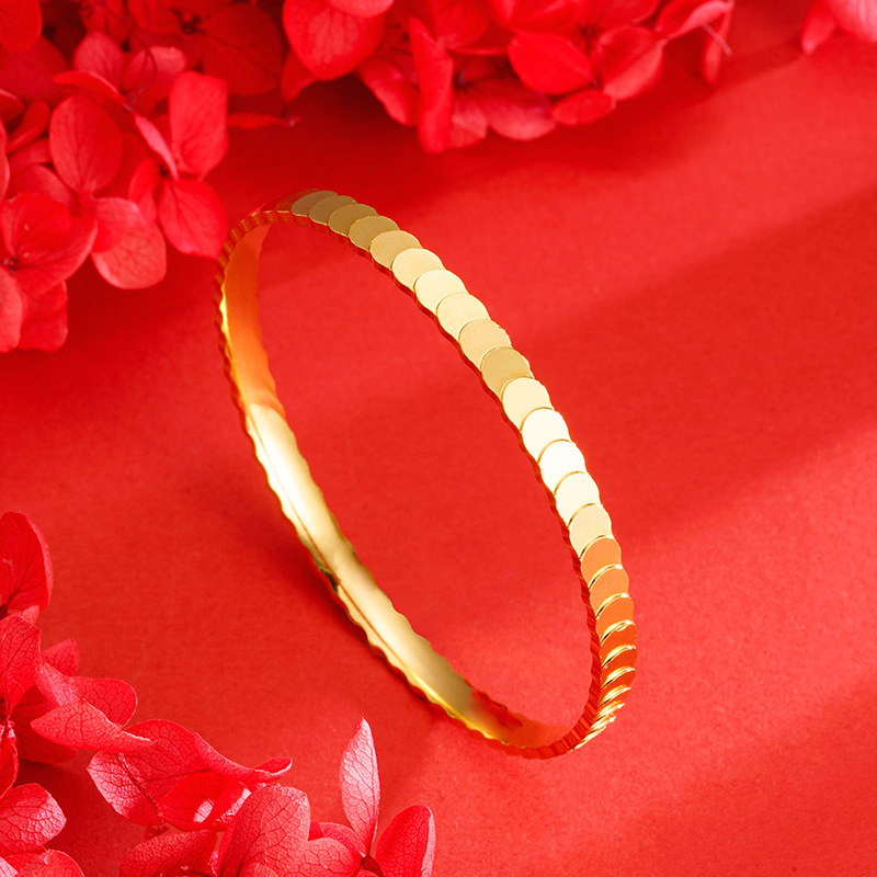 Pulsera de panal de oro arena antiguo patrimonio cerrado pulsera femenina chapado en oro vivo caliente estilo chino suministro de joyas al por mayor