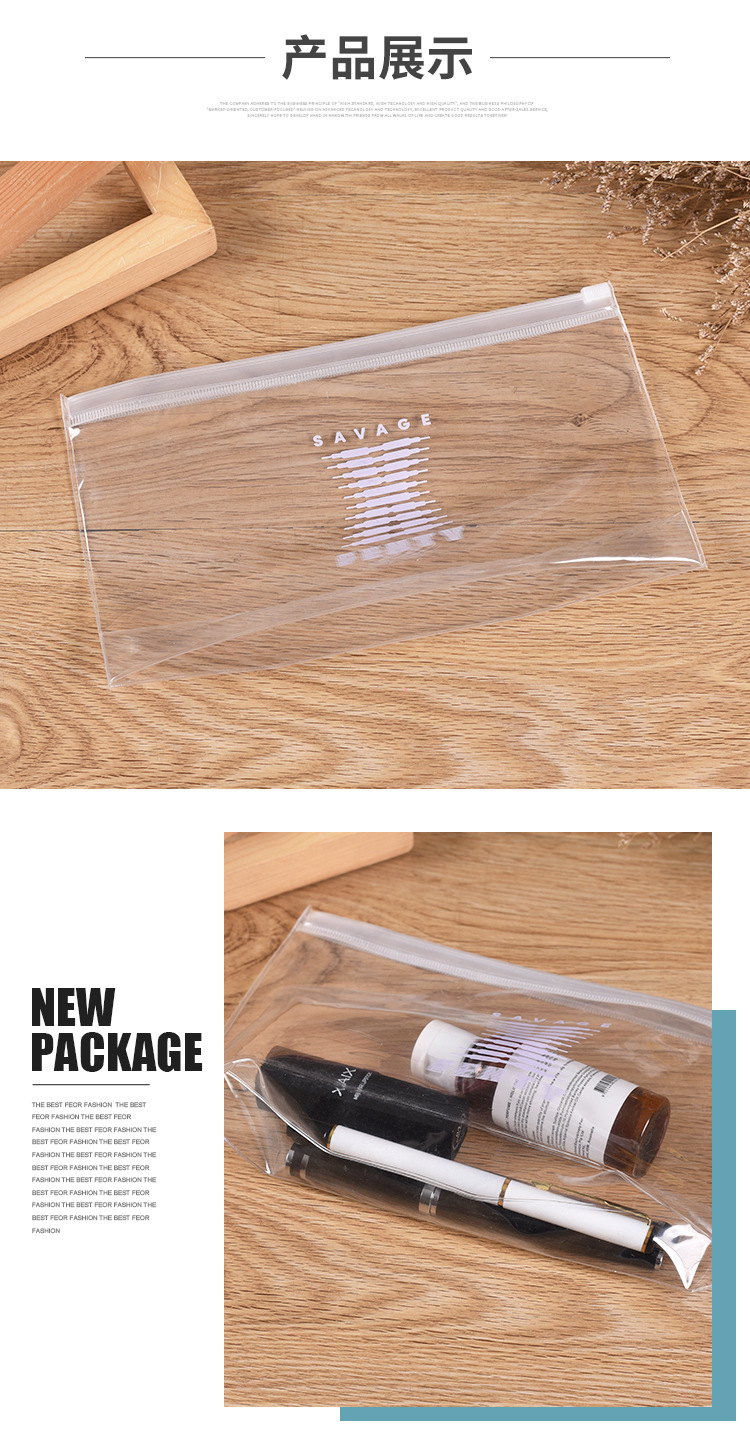 EVA transparent zipper self-sealing bag, folded bottom accordion packaging plastic bag, pvc track zipper bag, self-standing rib bag pic 5