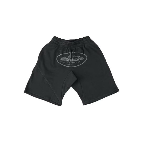 High-Quality American Street Hip-Hop Printed Knitted Shorts Men's Trendy Summer Loose High Street Mid-Length Shorts