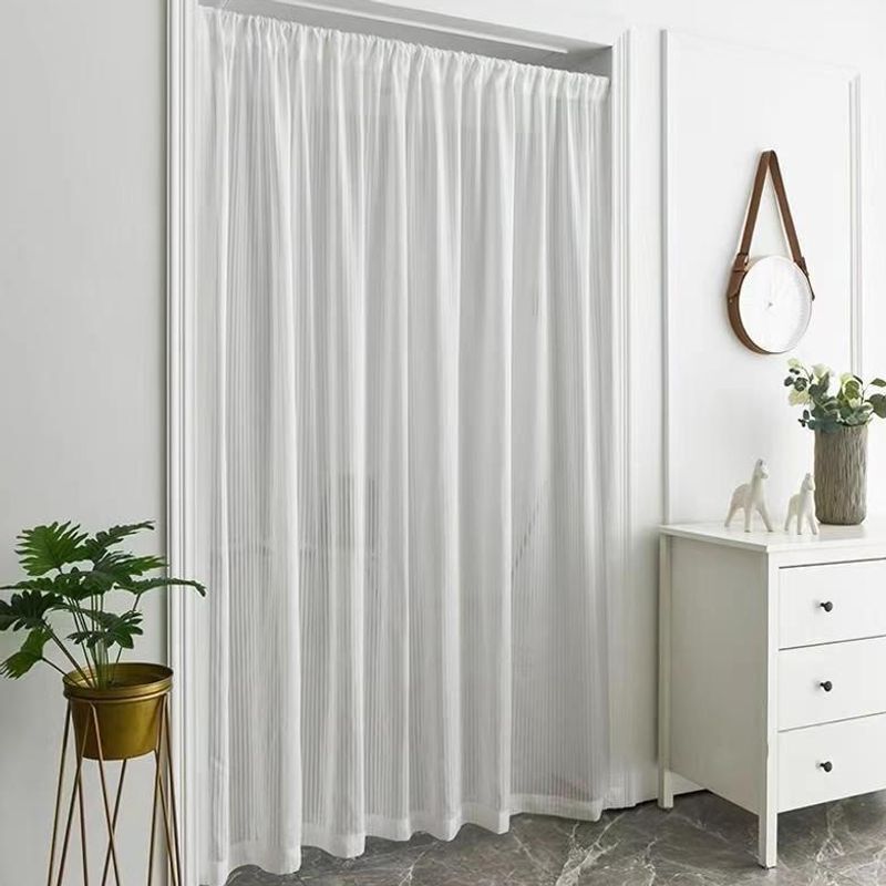 Sheer curtains, door curtains, partition curtains for bedroom and home use, no-drill installation, light-transmitting, semi-transparent, entryway blinds, white sheer curtains