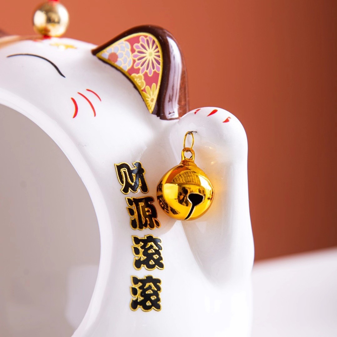 Estilo japonés creativo personalizado Lucky gato decoración de almacenamiento de cerámica regalo del hogar cenicero tarro de almacenamiento