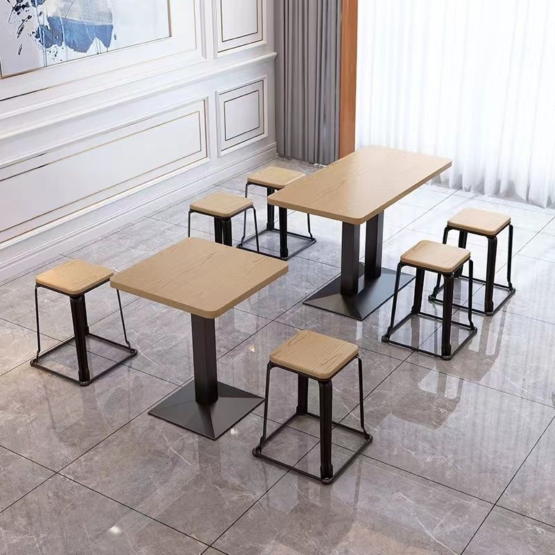 Noodle Restaurant Table and Chair Combination Breakfast Restaurant Milk Tea Shop Table and Stool Set Snack Bar Fast Food Table Catering Commercial