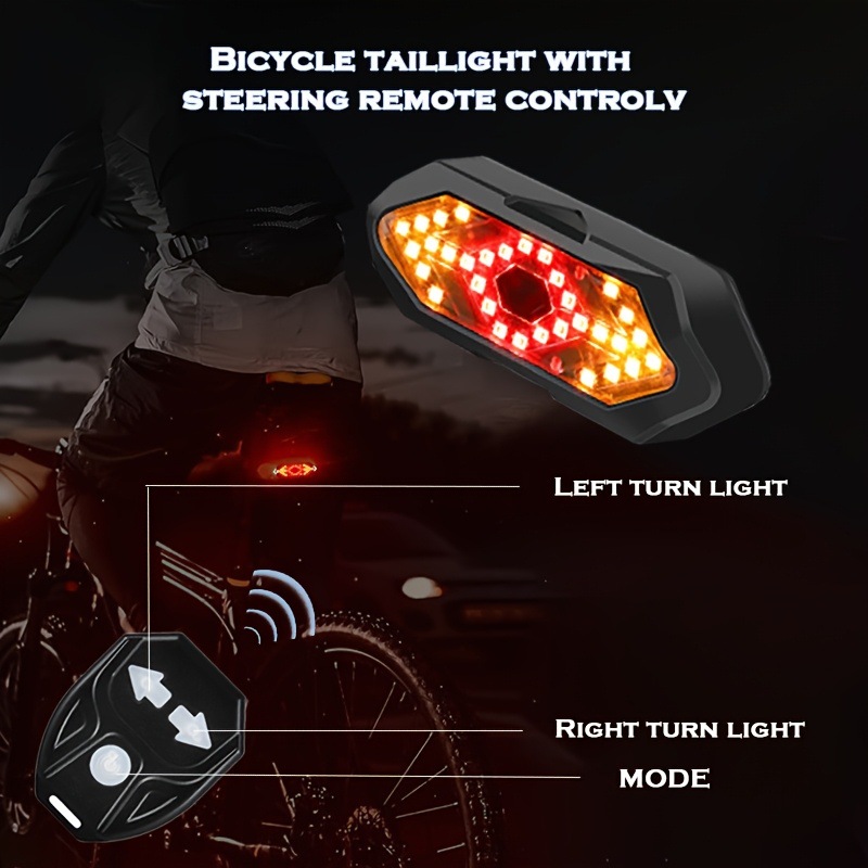 Usb Rechargeable Bike Tail Light con Turn Signals Wires