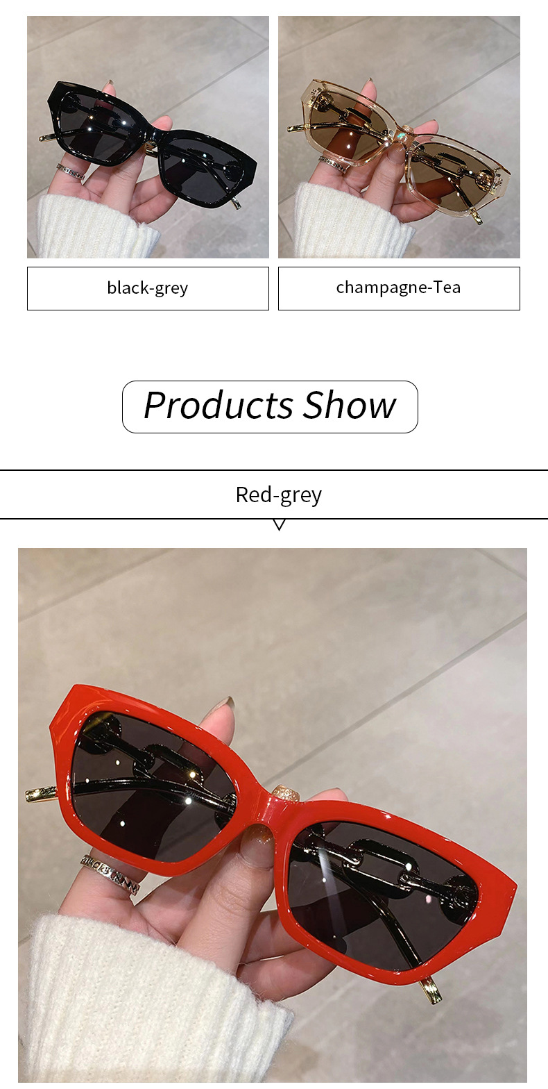 European And American Personalized Hip Hop Sunglasses Leg Chain Sunglasses Fashion Polygonal Small Frame Trendy Street Photography Sunglasses_viptrois.com