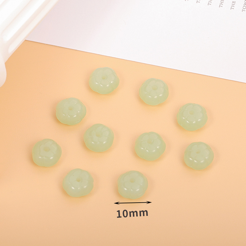 스타일 15 녹색 호박 비즈 10mm