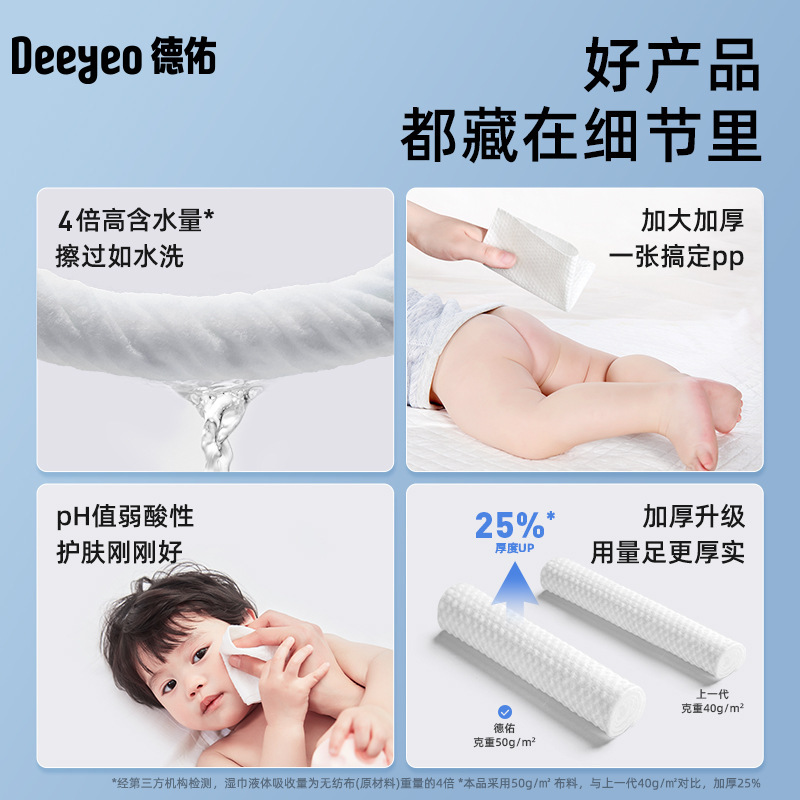 Deyou クラシック手と口のウェットワイプ 80 ポンプマルチ仕様ベビーウェットワイプウェットワイプ特別なファミリーパックウェットワイプ|undefined