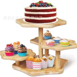 木质纸杯蛋糕展示架生日派对甜甜圈陈列收纳架实木多层置物架批发