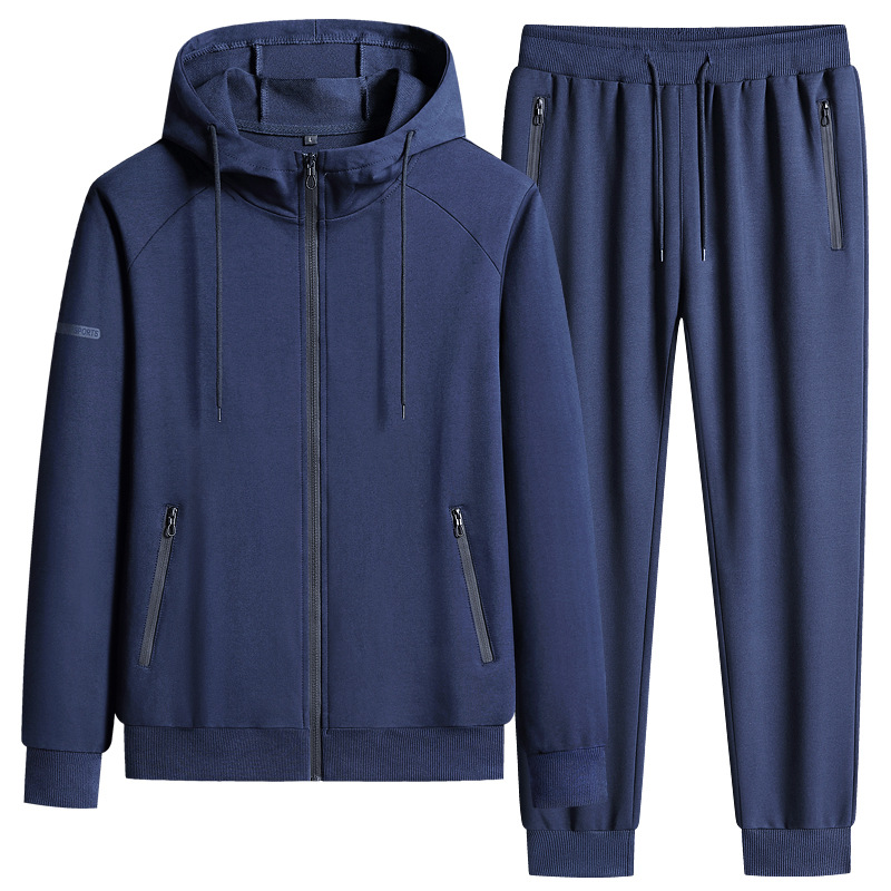 Suéter transfronteriza de primavera y otoño con capuzas de dos piezas de algodón puro juego deportivo casual para correr abrigo de ropa deportiva casual