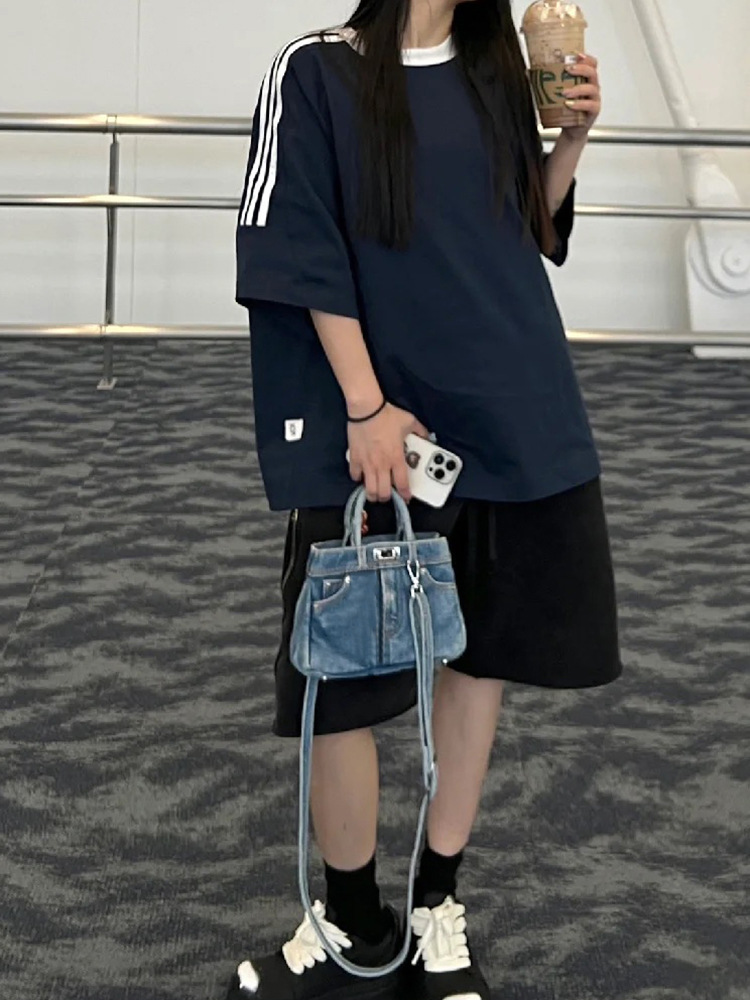 Internet celebrity's same style denim fashionable and casual versatile handbag, personalized commuting shoulder_voghion.com