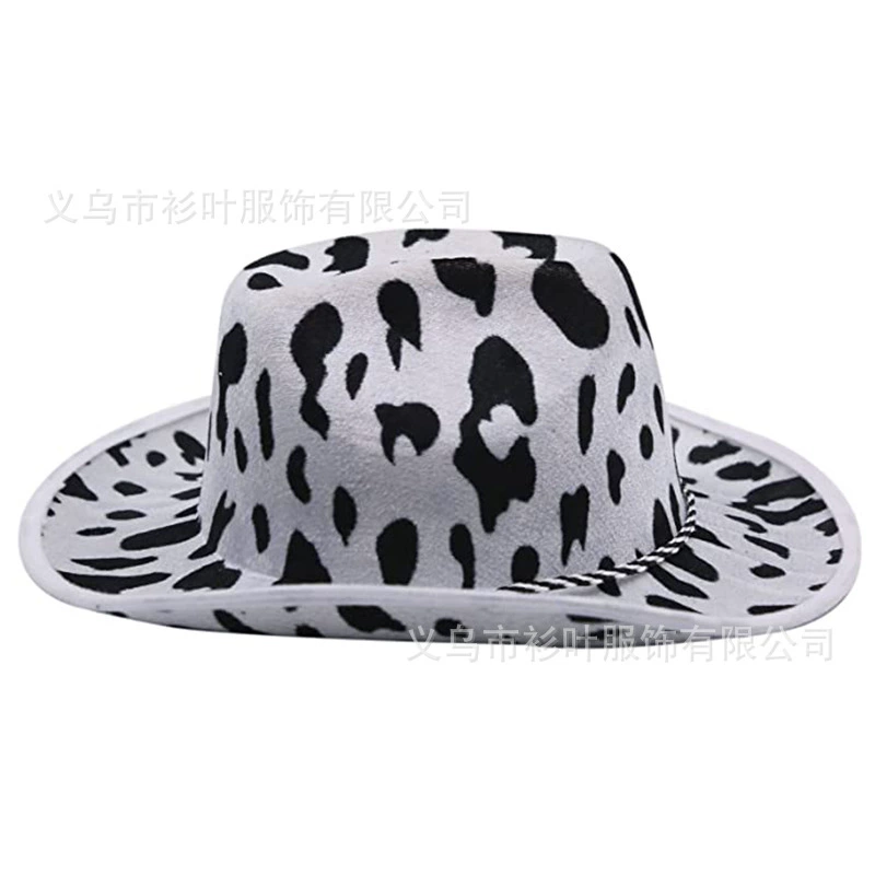 Milk printed denim hat sequins black and white manufacturer printed western denim hat milk double -sided denim hat
