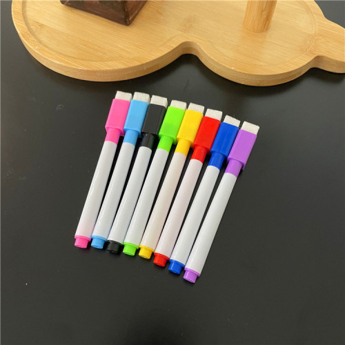 Children's painting color core whiteboard pens light board pens creative water-based erasable pens with brushes 8-color set whiteboard pens