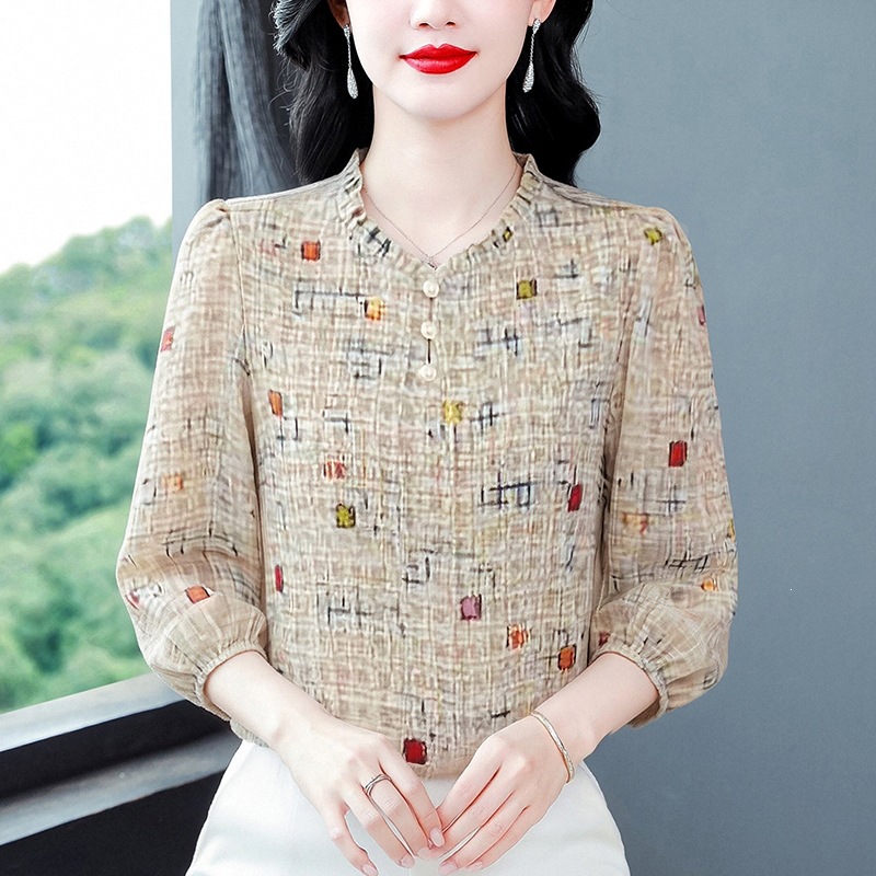 2026 summer new style three-quarter sleeve fungus collar high-end…