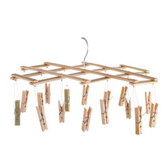 2F可摺疊竹子衣架多竹夾褲袷衣夾庭院曬襪子內衣中式竹木陽台晾衣