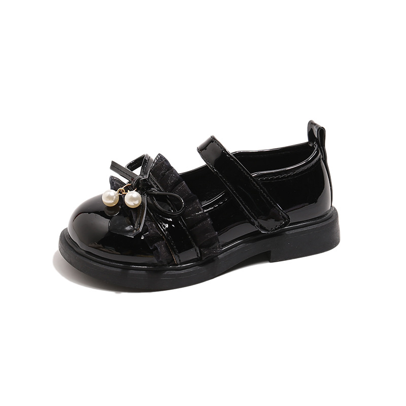 Zapatos de cuero de niñas Lolita dulces zapatos de princesa primavera y otoño 2025 nuevos zapatos de arco de estilo extranjero zapatos de espectáculo de chicas