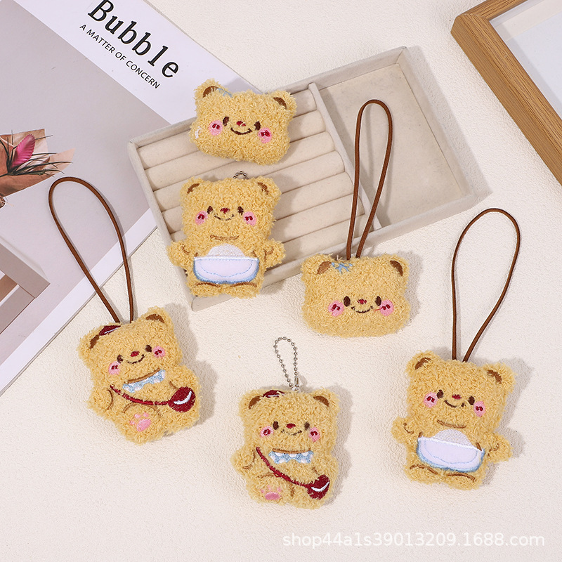 Popular Thai Butter Bear Squeaky Bear Backpack Bag Accessories Stall Stuffed Pendant Keychain