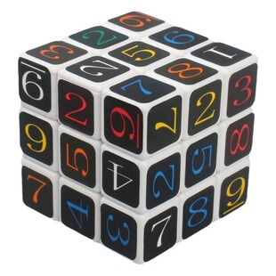 Ladder color third-order Digital Cube 57mm six-color stickers black background 3X3 Sudoku super difficult 4 colors 14 colors