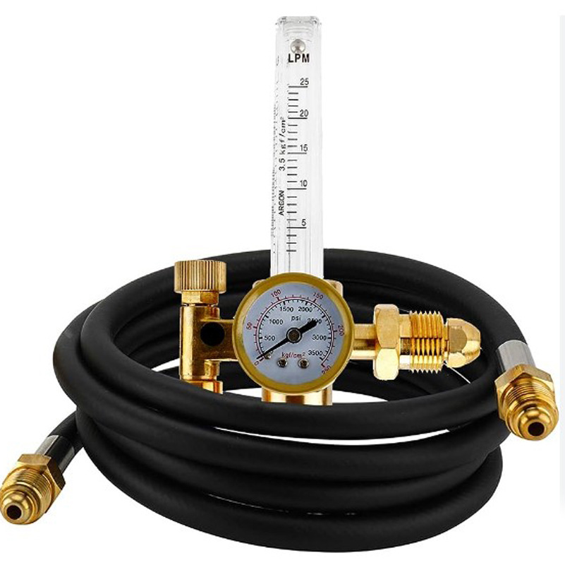 AR191氩弧焊氩气钢瓶减压阀CGA580带高压管全铜外牙G5/8 氩气表