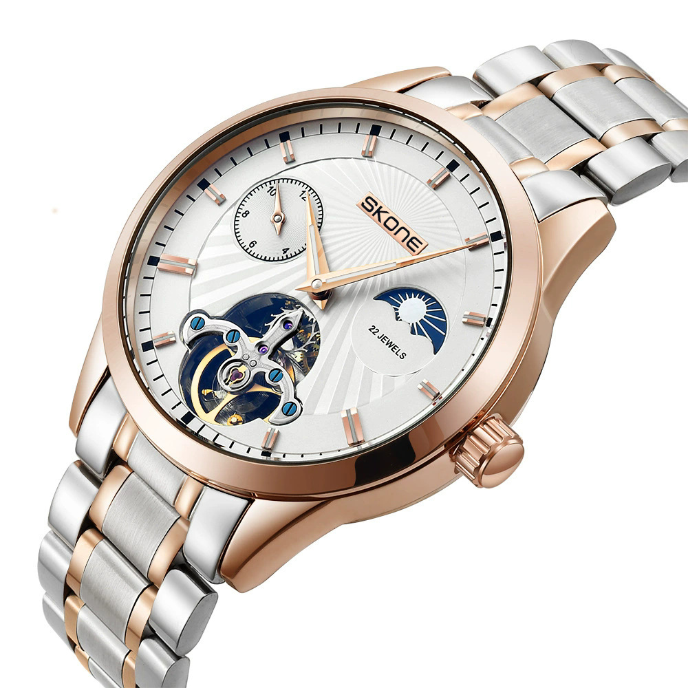 Skone High-End Tourbillon Mechanical Watch Men's Sports Steel Belt Waterproof Fully Automatic Mechanical Watch Fangsheng Watch