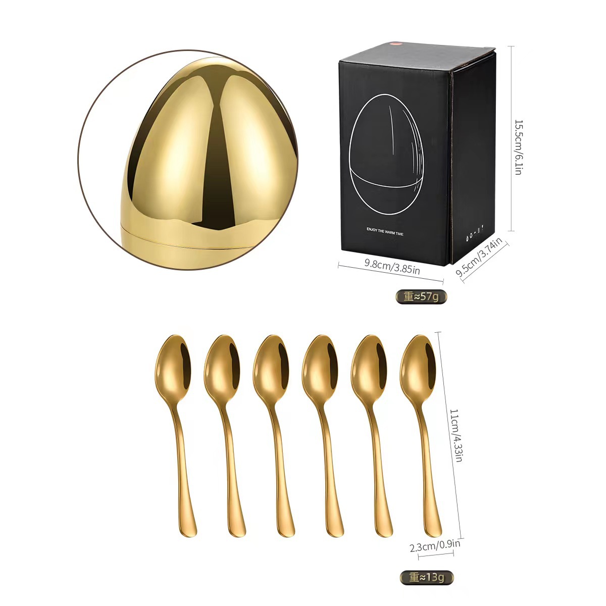 작은 황금 계란-6 커피 스푼