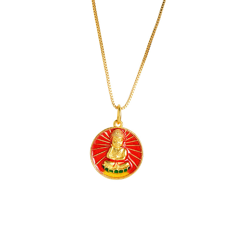 Buda de oro de oro de Vietnam colgante de doble cara diy accesorios de joyería universal cobre chapado en oro para hombres y mujeres fabricantes de alta protección de color al por mayor