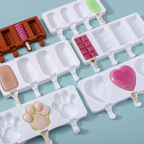  new homemade ice cream mold 4-link silicone mold to make popsicle cheese stick summer popsicle mold