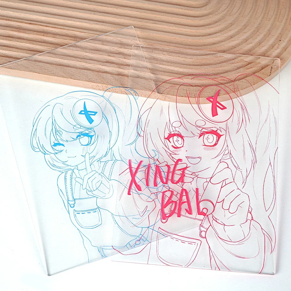Custom-made acrylic sign boards with unlimited color options, perfect for anime conventions, fan art, and creating unique 2D character pairings. We offer self-printing and custom design services
