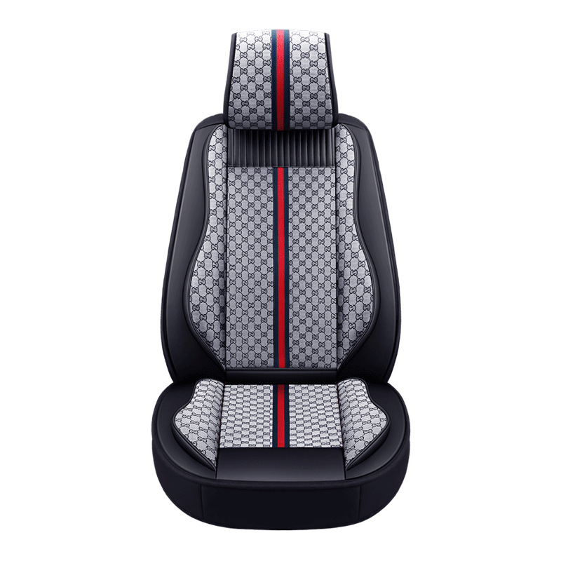 앤틱 스타일 풀커버 앞좌석 1인용 시트 - 블랙 그레이