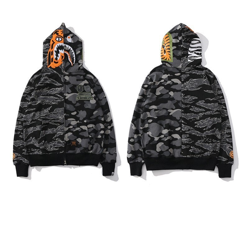 2023 New Cross Border BAPE WGM Trendy Shark Head 3D Digital Printing Casual Hoodie Sweater