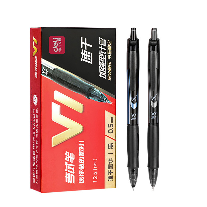 デリ V1 試験ペンプレスゲルペン黒 0.5 サインペン学生使用 ST ヘッドブラシペン速乾性水ペン|undefined
