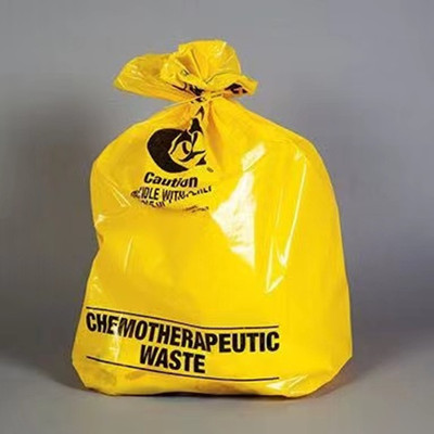 定做警示语工厂工业医疗防酸碱垃圾袋蓝色黄色防化废弃物收集袋|ru