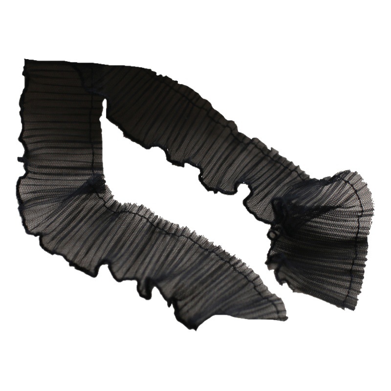 5CM de una sola capa órgano plisado accesorios de encaje hongo encaje princesa vestido de encaje accesorios cortina falda Barbie paño