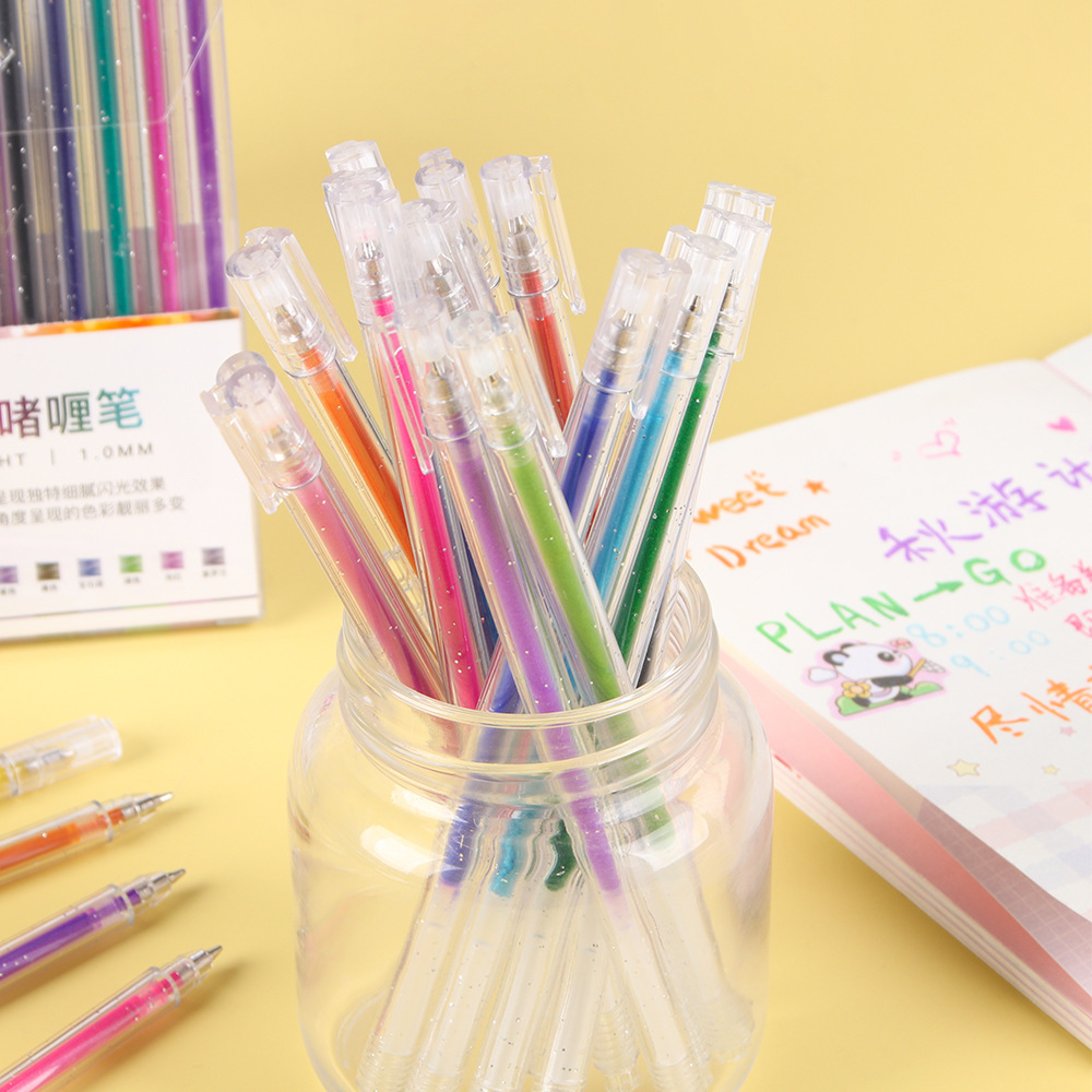 Niños flash gel lápiz 18 colores caja de acuarela lápiz perla color alto valor de pintura graffiti lápiz al por mayor