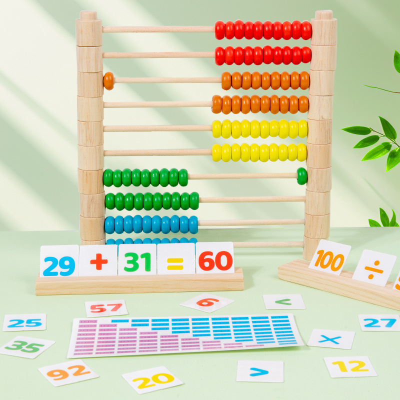 Rompecabezas de madera, estante de cálculo desmontable, iluminación aritmética para niños, ábaco ensamblado, ayudas didácticas, juguetes de 3-6 años al por mayor