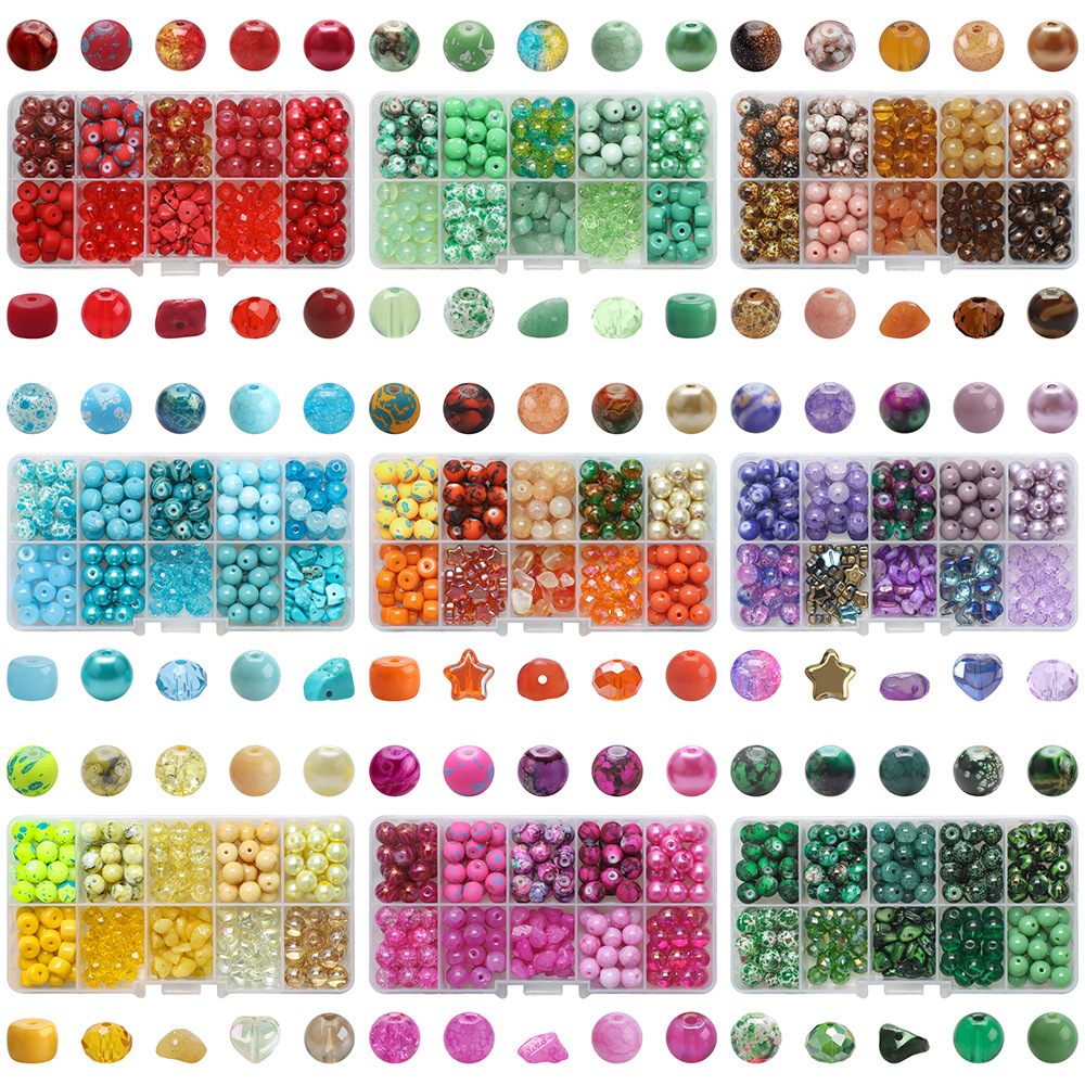 185g Weight Beads Jewelry Making Type Diameter 8mm Jewelry Making Size DIY Jewelry Accessories Classification 1 Set Quantity Glass Material Irregular, Round Pattern Plating Design Simple Style Style 1 Set Diameter 8mm Glass Irregular Round DIY Jewelry Accessories Beads 无