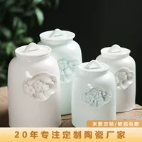 Керамика Jingdezhen ручной работы трехмерная рельефная любовь цветок банка Zen запечатанный банок для хранения искусство декоративные украшения