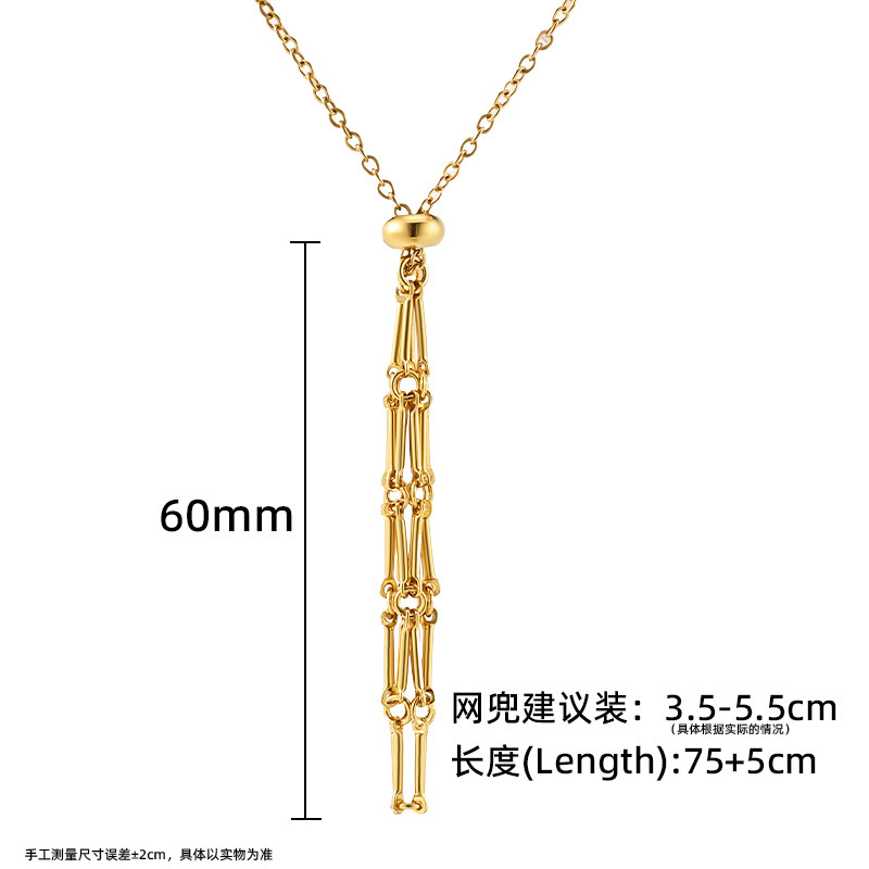 竹織りメッシュケージチェーンステンレス鋼 DIY アクセサリー真空メッキゴールドネックレスハイエンドジュエリーアクセサリー|undefined