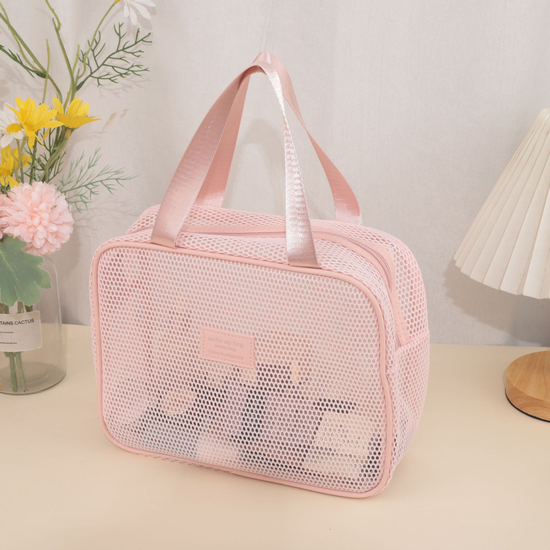 【복숭아 핑크】스퀘어 핸드백