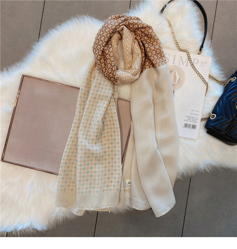 Herbstfarbe, elegant, kleine Blume, Baumwoll- und Leinengefühl, Schal für Damen, Frühling und Herbst, langer, klimatisierter Schal, Winter, warmer Seidenschal_voghion.com