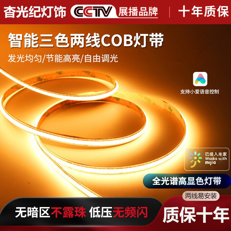 Smart Cob Light Strip with Dual Color Temperature, Voice-Controlled Stepless Dimming, Linear Light for Living Room, Has Been Connected to Mobile App Smart Cob Light Strip with Dual Color Temperature, Voice-Controlled Stepless Dimming, Linear Light for Living Room, Has Been Connected to Mobile App