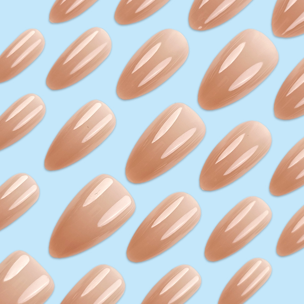 Gail portátil en forma de almendra simple y de moda Venta caliente de uñas de uñas de todo fósforo de color sólido Parche de uñas de temperamento elegante image 5