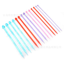跨境货源水晶毛衣针 彩色亚克力单尖棒针 粗织围巾线棒针编织工具