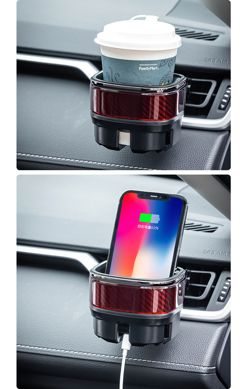YAC Car Water Cup Holder Milk Tea Cup Holder Car Air Conditioning Air Outlet Beverage Cup Holder Ashtray Bracket Fixing Frame