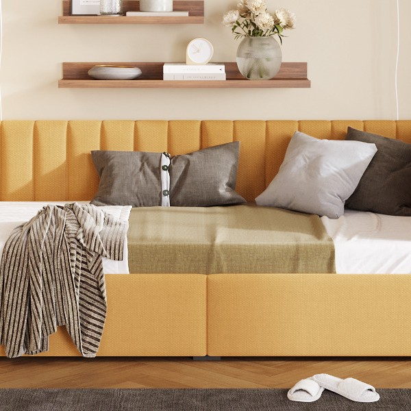 Cama de madera sólida nórdica moderna simple cama doble dormitorio principal cajón de almacenamiento cama de almacenamiento de caja alta
