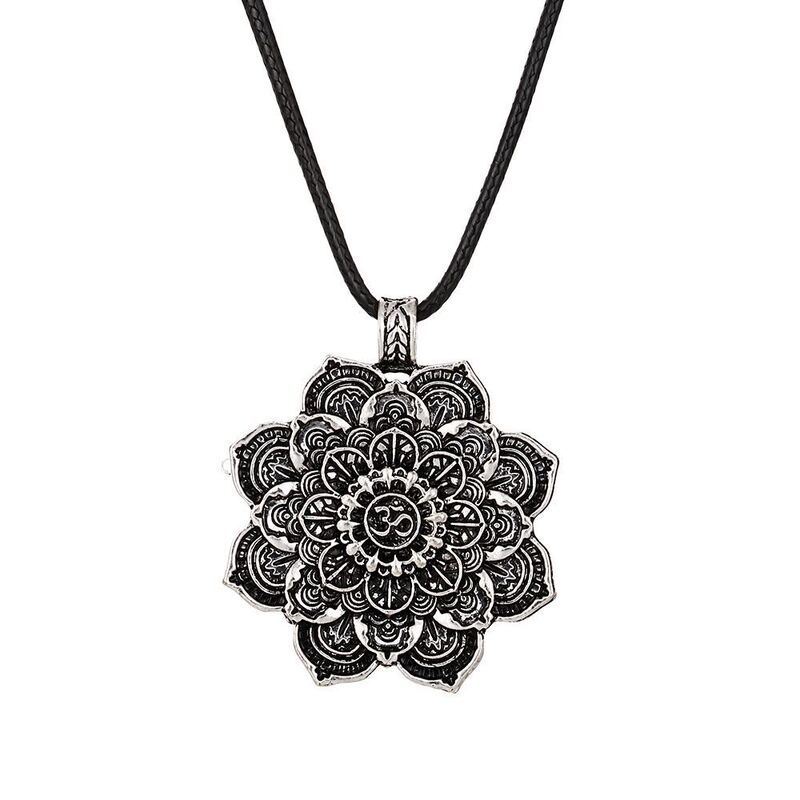 European and American Cross-Border Best-Selling Jewelry Langhong Spirit Necklace Pendant Talisman Yoga Jewelry Mandala Factory Direct Sales