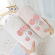 冬季可爱草莓袖套卡通女生长款成人防脏毛茸茸手袖毛绒套袖