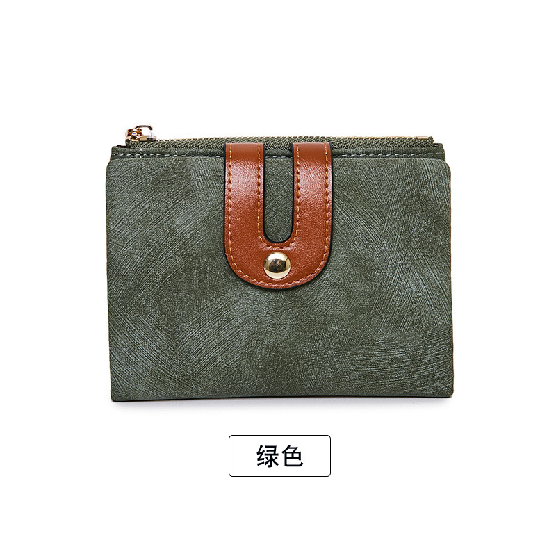 Cartera corta estilo coreano 2023, simple y moderna, doble pliegue, versátil, para estudiantes