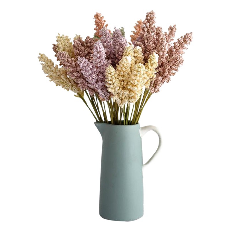 Artificial trigo oreja grano oreja rural decoración del hogar arreglo de flores flor artificial fotografía de la boda flor falsa colorido grano oreja
